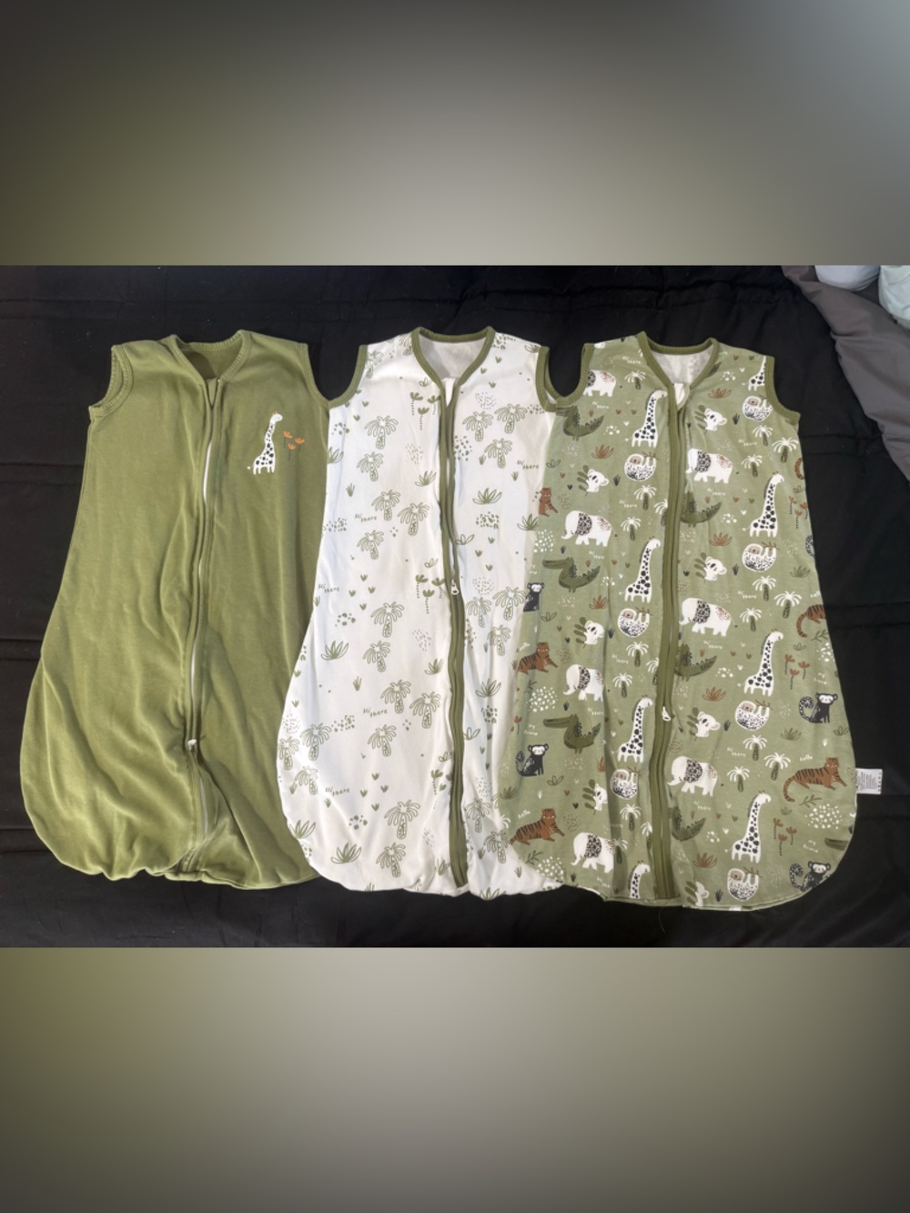 Olive & White Safari Sleep Sack Bundle - Kids Pajamas